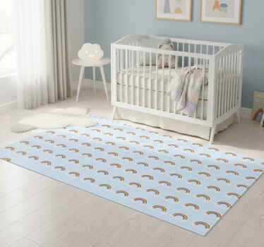 Vinyl teppich schlafzimmer mit buntem regenbogen und wolken - TenStickers