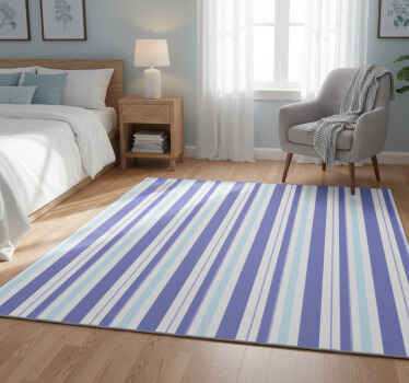 Vinyl teppich schlafzimmer mit dünnen blauen streifen - TenStickers