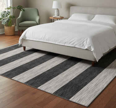 Vinyl teppich schlafzimmer in schwarz-weiß holzoptik - TenStickers