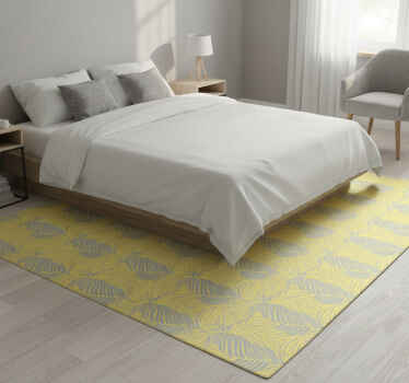 Bedroom vinyl rug in pantone tropical leaves - TenStickers