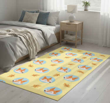 Bedroom vinyl rug with nordic style foxes - TenStickers