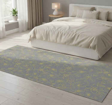 Pantone floral bedroom vinyl rug - TenStickers