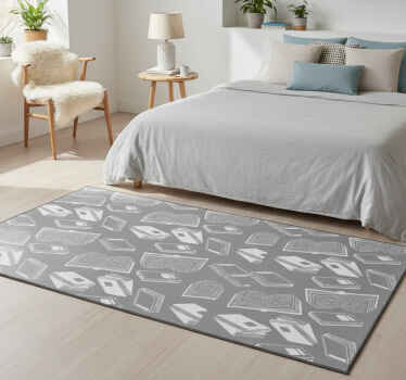 Bedroom vinyl rug nordic style grey design - TenStickers