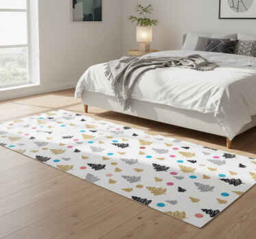 Bedroom vinyl rug with colorful dots and trees - TenStickers