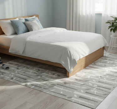 Bedroom vinyl rug with nordic gray branches design - TenStickers