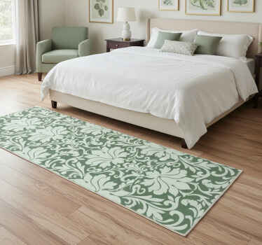 Esmerald ornamental green bedroom vinyl rug - TenStickers
