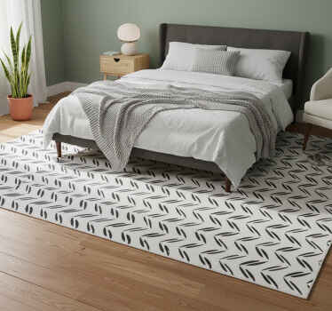 Bedroom vinyl rug with simple varied stripes - TenStickers
