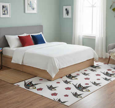 Tapis vinyle chambre oiseaux mexicains - TenStickers