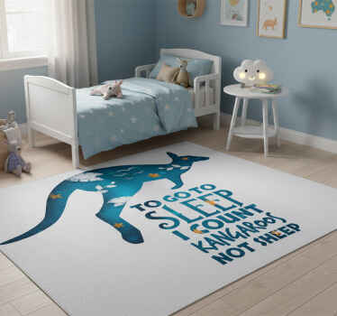 Tapis vinyle chambre kangourou qui compte les rêves - TenStickers