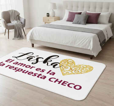 Tapis vinyle chambre l'amour est la réponse checo - TenStickers