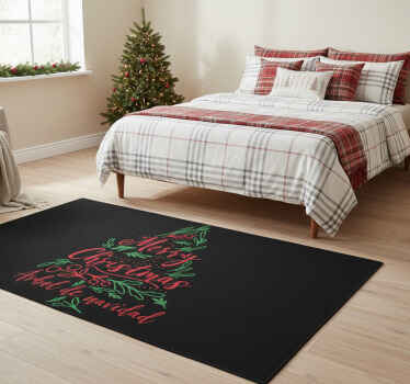 Tapis vinyle chambre arbre de noël joyeux noël - TenStickers