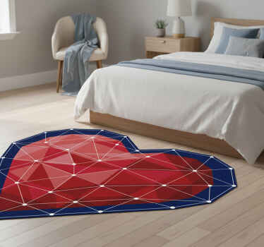 Tapis vinyle chambre sticker cœur géométrique origami - TenStickers