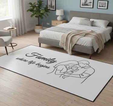 Tapis vinyle chambre famille où la vie commence - TenStickers