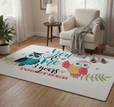 Tapis vinyle chambre gufos et années de couple - TenStickers