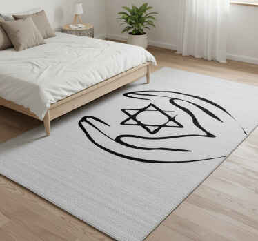Tapis vinyle chambre étoile de david - TenStickers