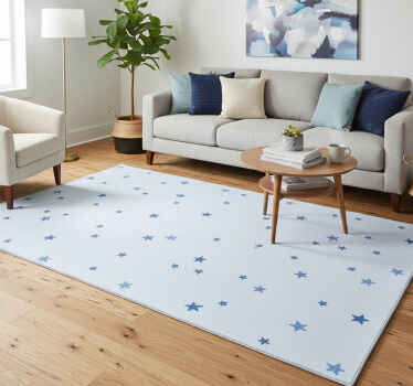 Vinyl tapijt scandinavisch patroon van blauwe sterren - TenStickers