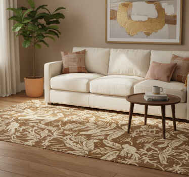 Tapis vinyle nordique oiseaux dorés et bruns - TenStickers