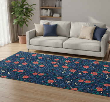 Tapis vinyle nordique fleurs artistiques nordiques - TenStickers