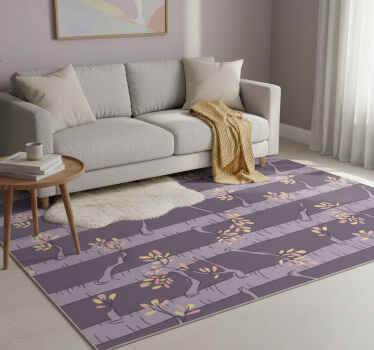 Tapis vinyle nordique forêt avec arbres nordiques - TenStickers
