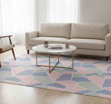 Vinyl tapijt scandinavisch geometrische zachte pastels - TenStickers