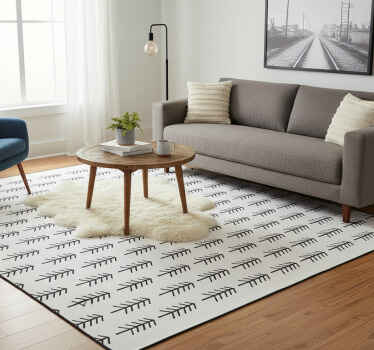 Vinyl tapijt scandinavisch zwarte inkt dennen - TenStickers