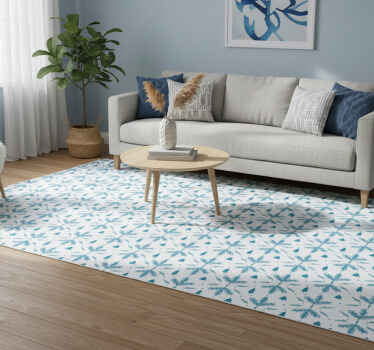 Tapis vinyle nordique saisons bleues - TenStickers