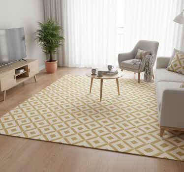 Vinyl tapijt scandinavisch geometrisch mosterd - TenStickers