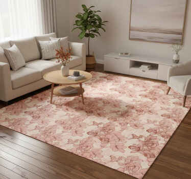 Vinyl tapijt scandinavisch vintage 3d bloemen - TenStickers