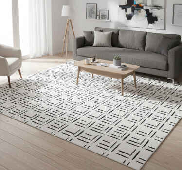 Vinyl tapijt scandinavisch onregelmatig zwart lijnenpatroon - TenStickers
