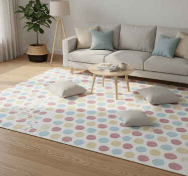 Vinyl tapijt scandinavisch pastelkleurige stippen - TenStickers