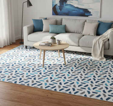 Tappeto vinile nordico motivo geometrico blu e verde - TenStickers