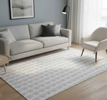 Tapis vinyle nordique motif feuilles grises - TenStickers