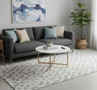Vinyl tapijt scandinavisch grijs cirkelpatroon - TenStickers