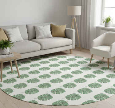 Tapis vinyle nordique motif feuilles vertes - TenStickers