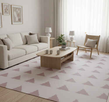 Vinyl tapijt scandinavisch beige japandi driehoek patroon - TenStickers