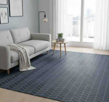 Vinyl tapijt scandinavisch blauw kubusbuizen patroon - TenStickers