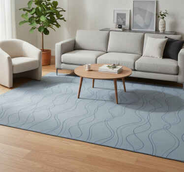 Vinyl tapijt scandinavisch blauw kunstpatroon - TenStickers