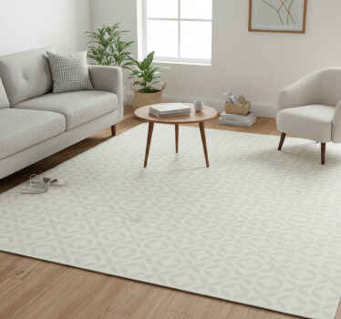 Tapis vinyle nordique motif minimaliste gris et blanc - TenStickers