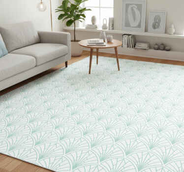 Tapis vinyle nordique feuilles aquamarines claires - TenStickers
