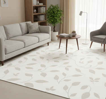 Tapis vinyle nordique motif floral apaisant - TenStickers