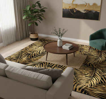 Golden leaves nature vinyl rug - TenStickers