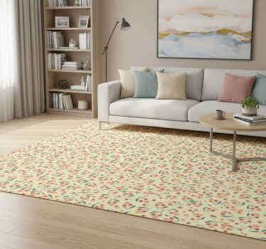 Nature vinyl rug with floral roses pattern - TenStickers