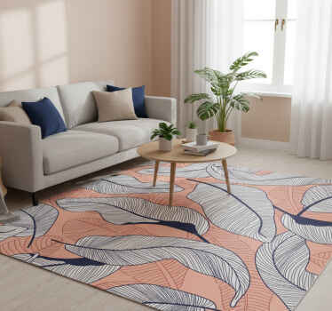 Nature vinyl rug tropical leaves design - TenStickers