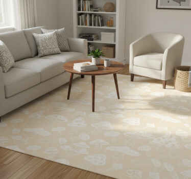 Nature vinyl rug beige mushroom design - TenStickers