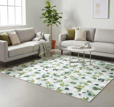 Nature vinyl rug green cactus design - TenStickers