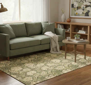Nature vinyl rug modern style chrysanthemum - TenStickers