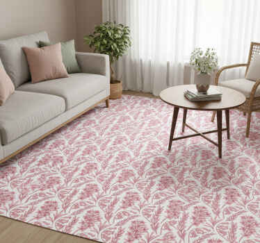 Vinyl teppich natur mit pinken lotusblumen - TenStickers