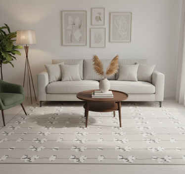 Nature vinyl rug "new nostalgia" cotton flowers - TenStickers