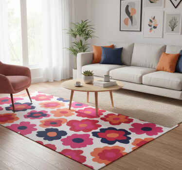 Nature vinyl rug red poppy - TenStickers