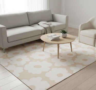 Nature vinyl rug white poppy - TenStickers